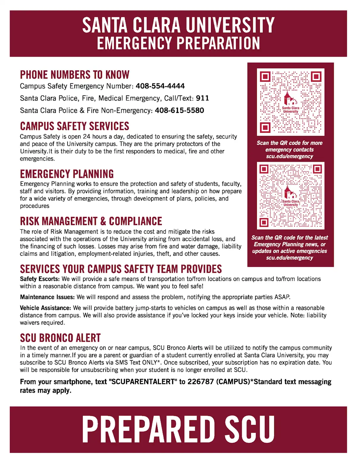 Santa Clara University - Emergency Preparation
