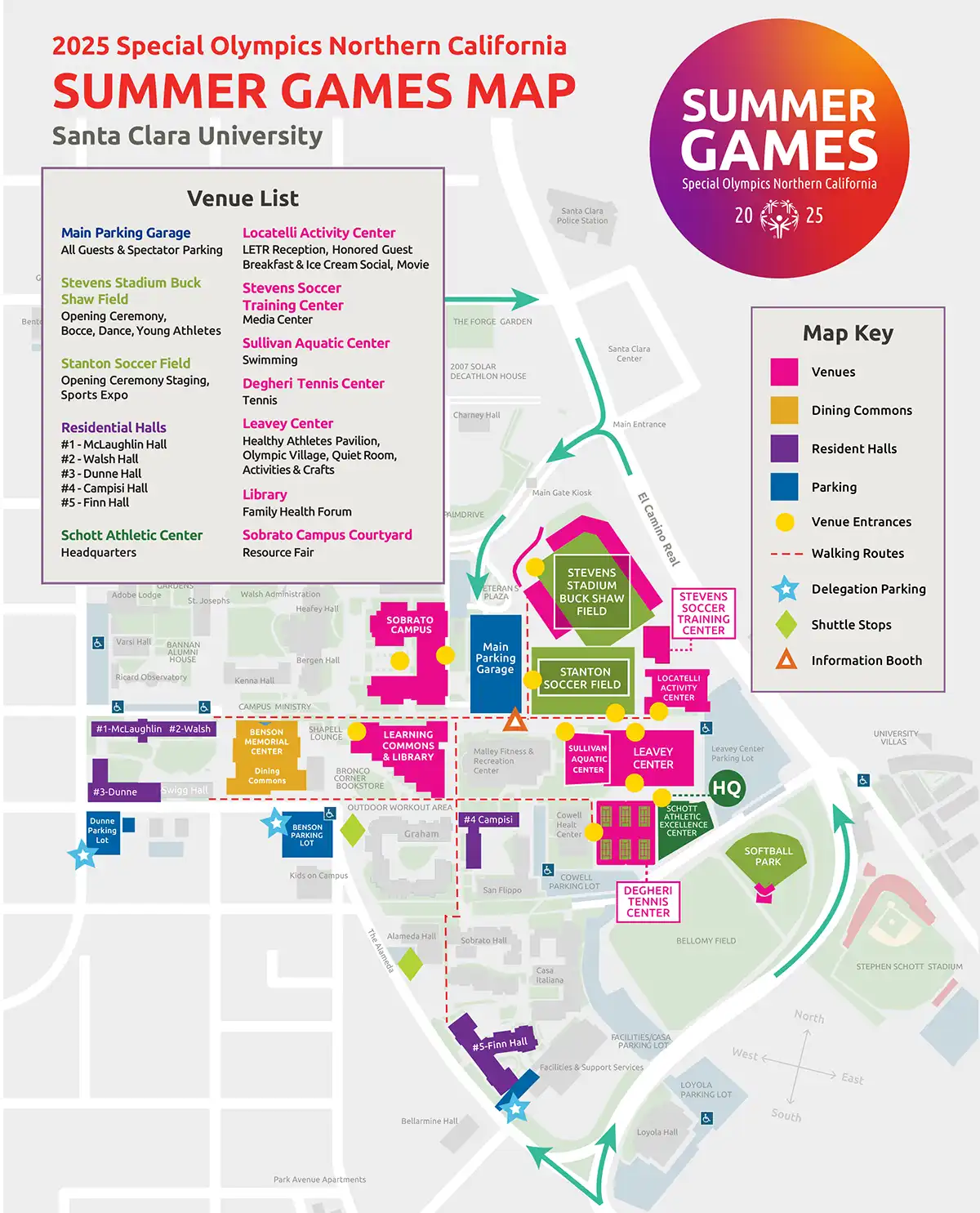 Summer Games - Map of Santa Clara University