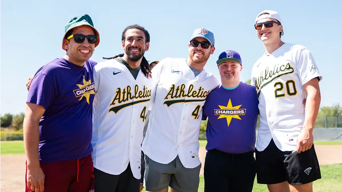 A’s players surprise Sacramento County Chargers at practice