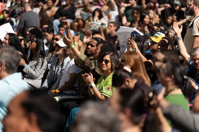 Blog - Oakland City Hall Rally Crowd Hands Up